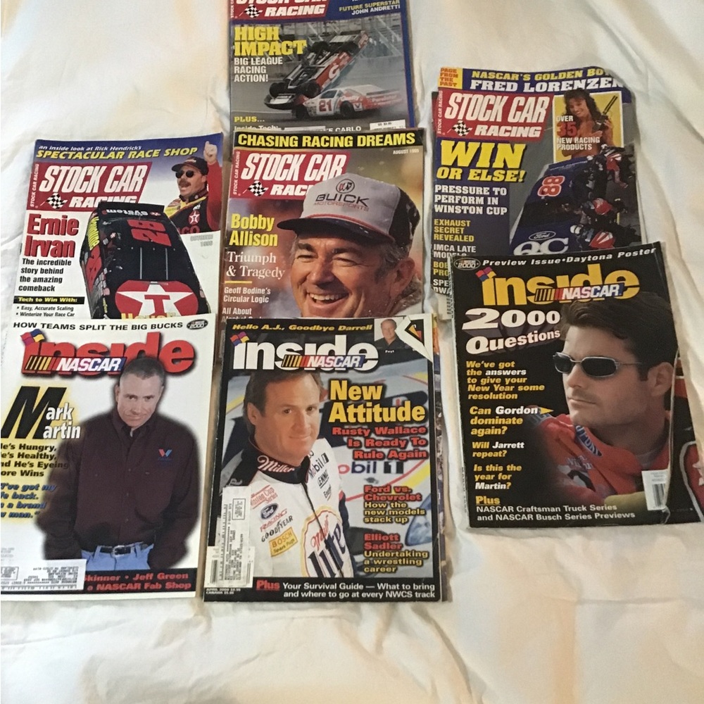 A total of  7 for stock, car racing, and three INNSiDE NASCAR magazines vintage